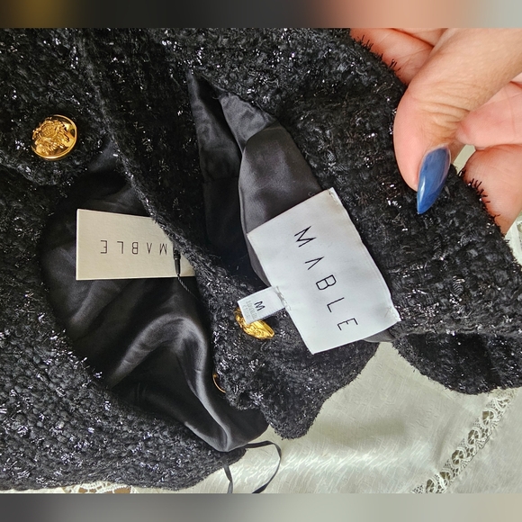 Mable Anthropologie Skirt Set Black Tweed - Picture 7 of 10